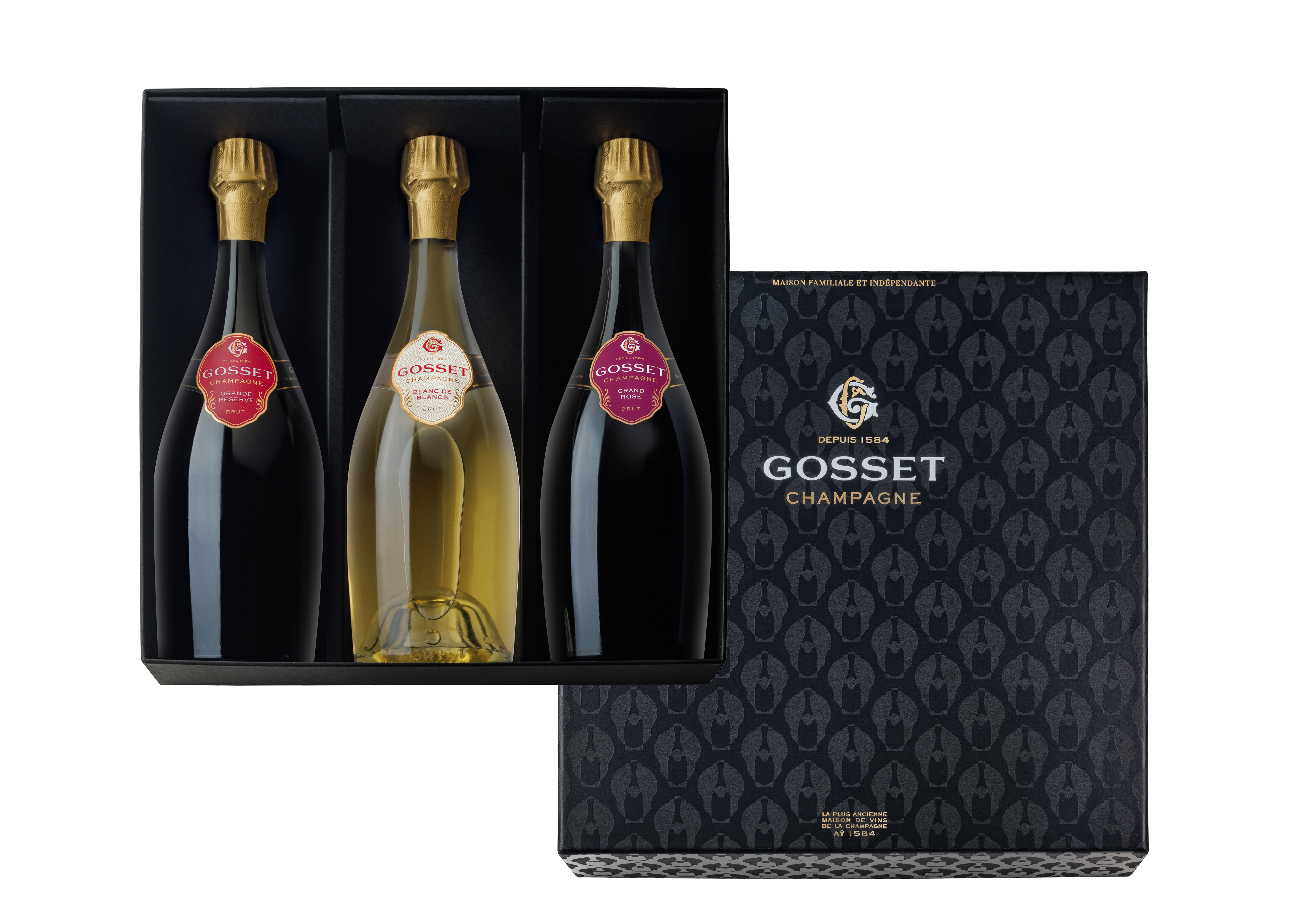 Champagner Maison Gosset Weihnachtstrio