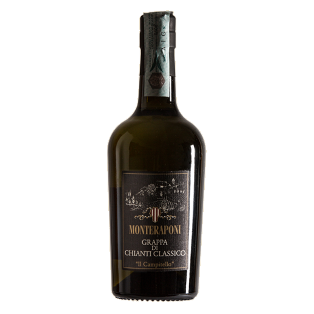 Flaschenfoto des Grappas Monteraponi Grappa di vinacce della vigna il Campitello